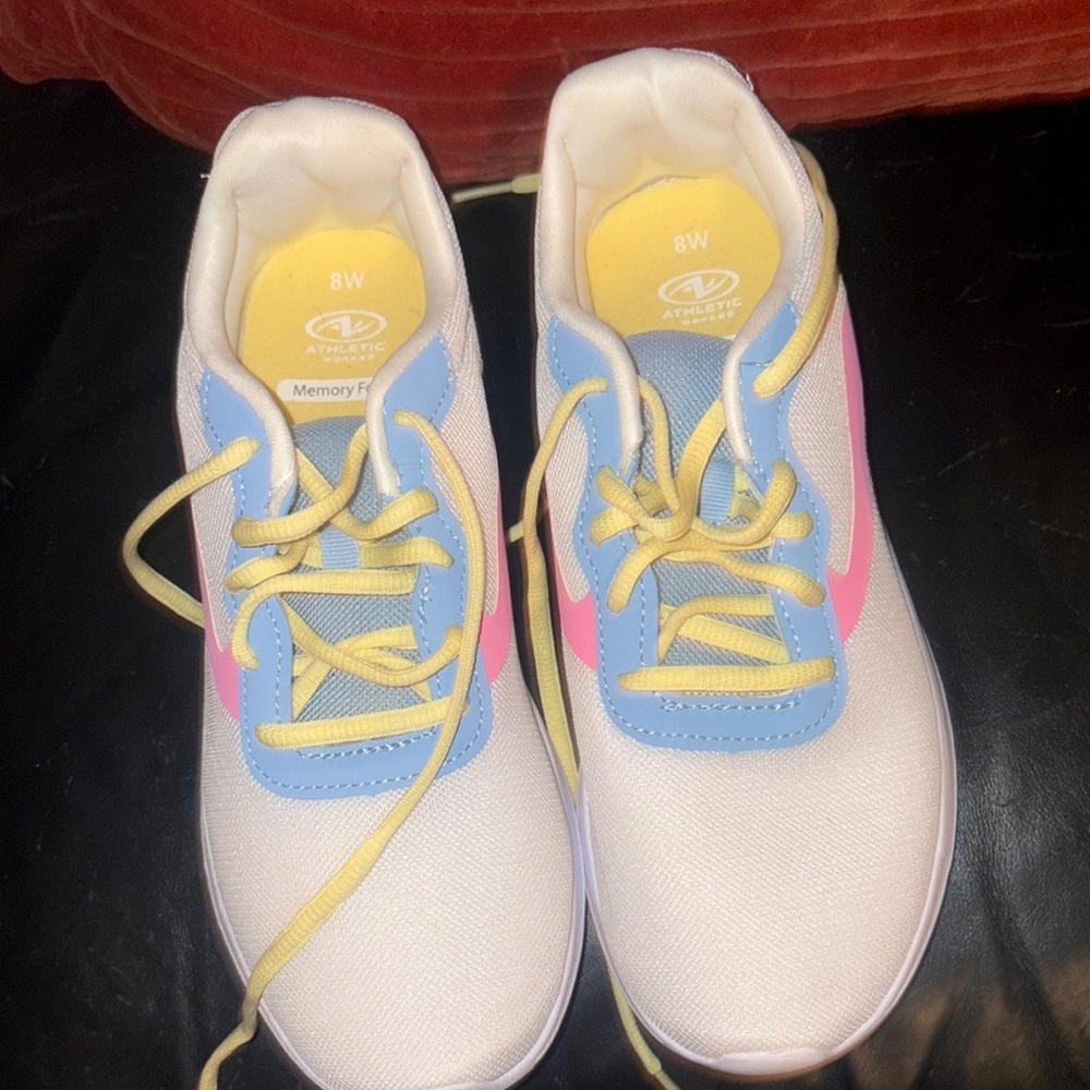 Athletic Works Sneakers with Blue and Pink Accents